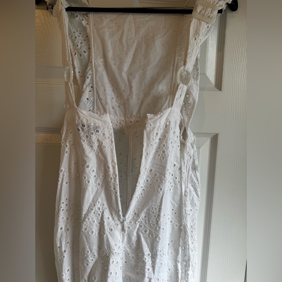 New topshop white embroidered ruffle jumpsuit - Picture 1 of 9